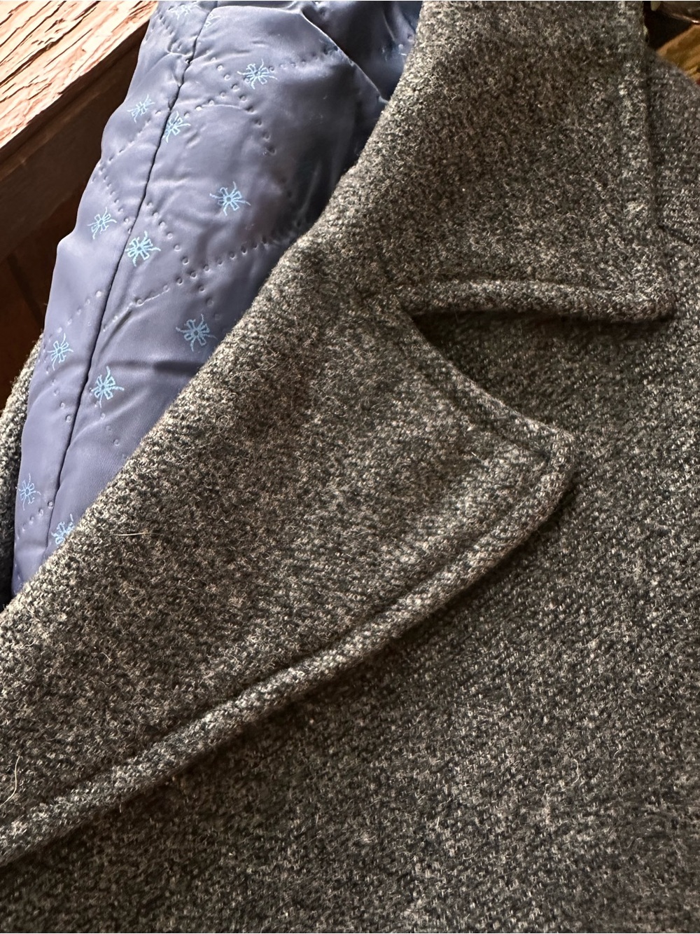 Jingpinfushi • Men’s Charcoal Grey Long Wool Blend Peacoat - Picture 6 of 16